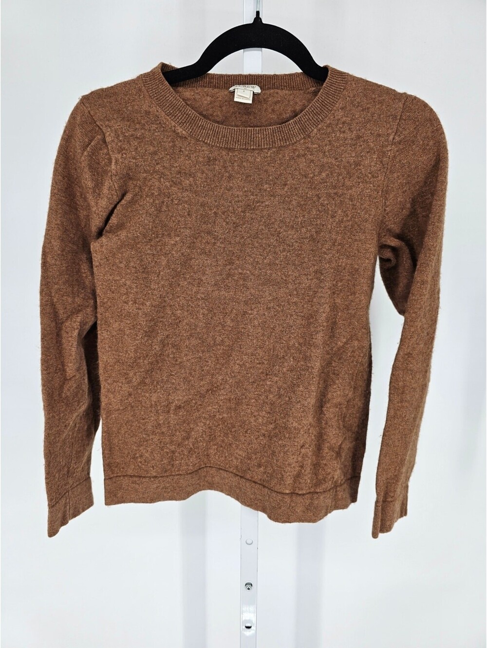 J Crew Womens Sz S Classic Crew Neck Sweater Solid Brown